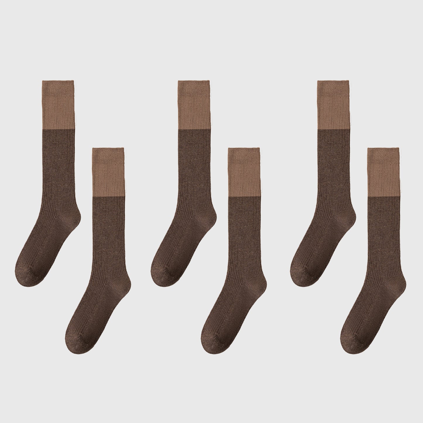 6pk Ribbed Slouch Socks - Cozy Mid-Calf Socks for Casual & Lounge Wear