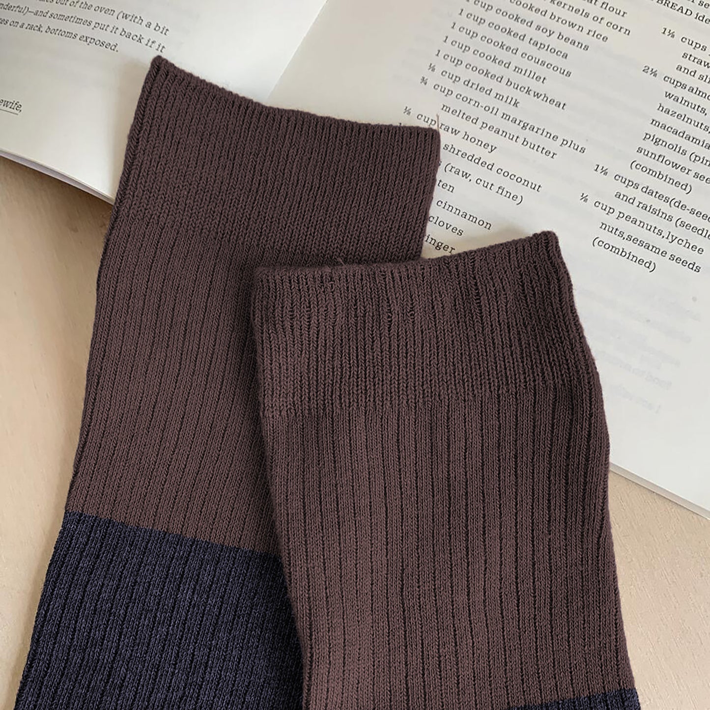 6pk Ribbed Slouch Socks - Cozy Mid-Calf Socks for Casual & Lounge Wear