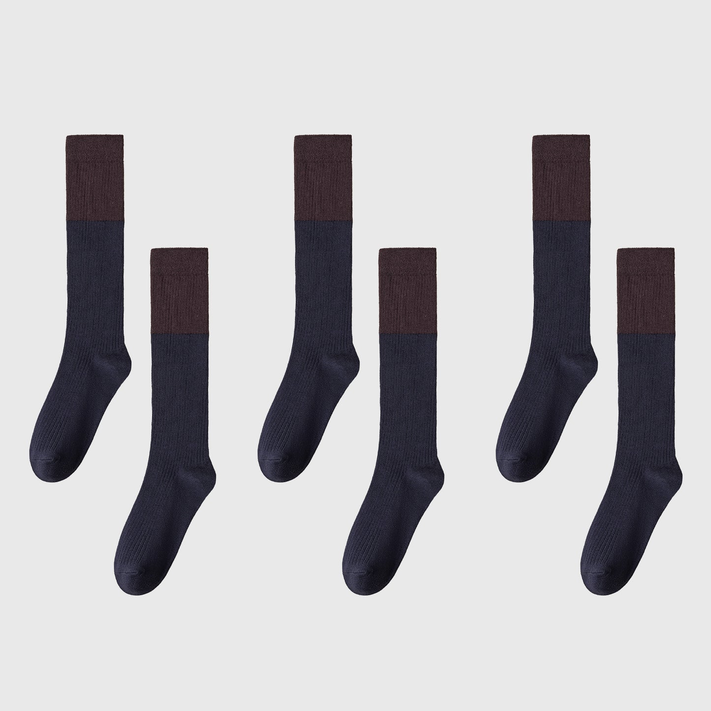 6pk Ribbed Slouch Socks - Cozy Mid-Calf Socks for Casual & Lounge Wear