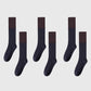 6pk Ribbed Slouch Socks - Cozy Mid-Calf Socks for Casual & Lounge Wear