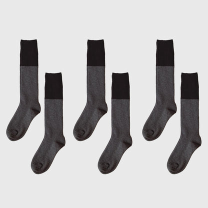 6pk Ribbed Slouch Socks - Cozy Mid-Calf Socks for Casual & Lounge Wear