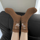 6pk Pink Fuzzy Socks with Dog Embroidery - Cute & Warm Mid-Calf Socks for Casual & Lounge Wear