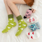 6pk Fuzzy Heart Socks - Plush Mid-Calf Socks for Cozy Lounging & Casual Wear