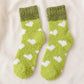 6pk Fuzzy Heart Socks - Plush Mid-Calf Socks for Cozy Lounging & Casual Wear