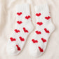 6pk Fuzzy Heart Socks - Plush Mid-Calf Socks for Cozy Lounging & Casual Wear