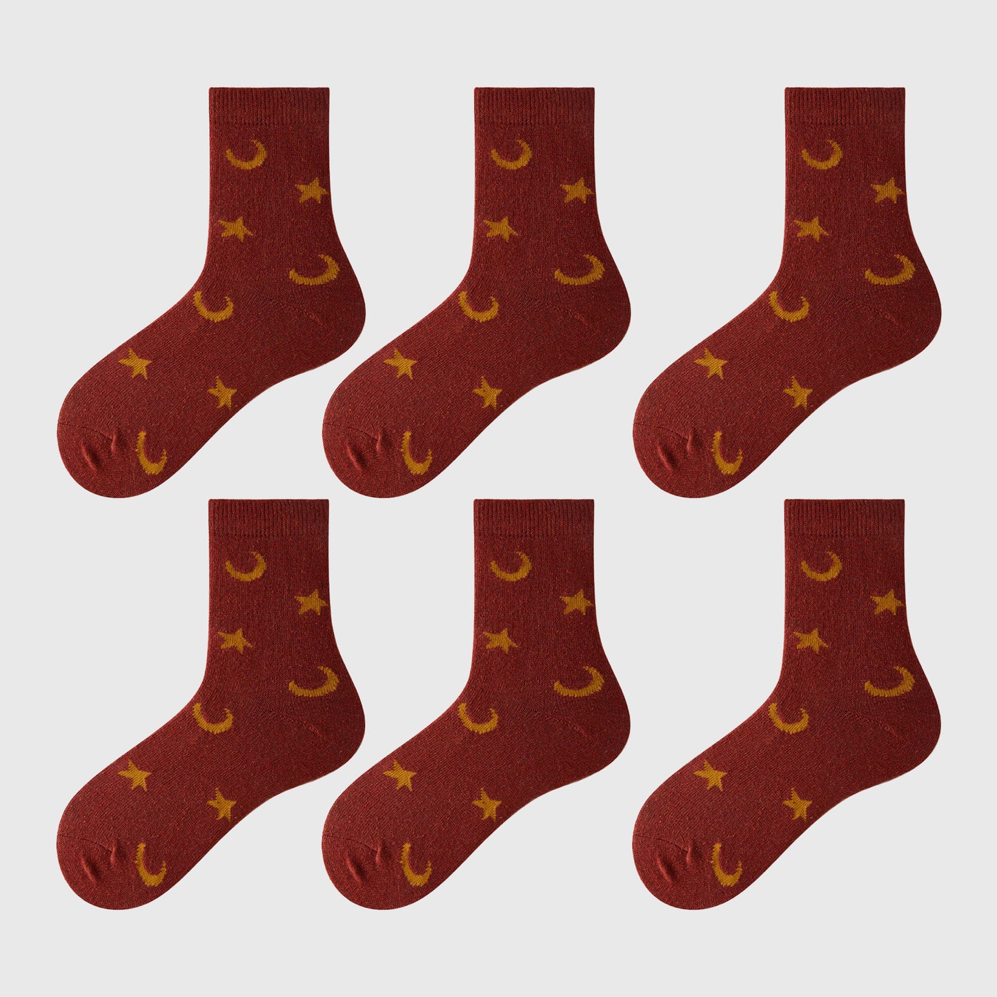 6pk Cozy Knitted Mid-Calf Socks for Winter & Casual Styling