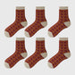 6pk Cozy Knitted Mid-Calf Socks for Winter & Casual Styling