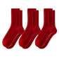 3-Pair Plush Cable Knit Socks Set with Soft Cozy Texture, Stretchy Knit Fit, and Warm Ribbed Detailing