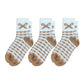3-Pair Fuzzy Bow Knit Crew Socks Set with Plush Soft Texture, Stretchy Cozy Fabric, and Graphic Bow Pattern for Gifting