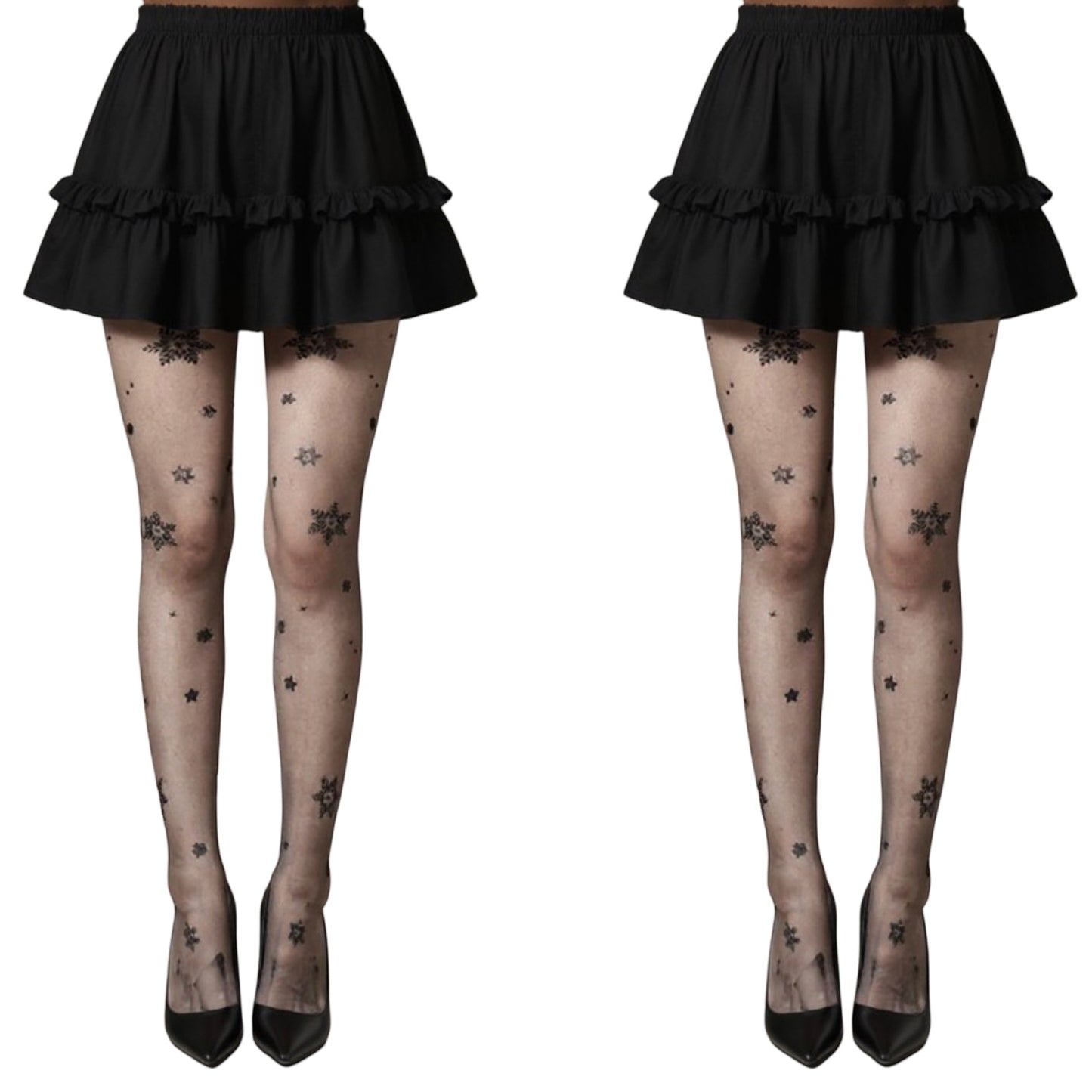2pcs Women's Sheer Tights with Glitter Star Pattern Design