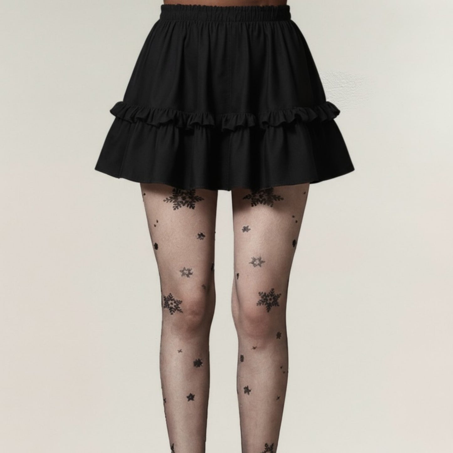 Sheer Tights with Glitter Star Pattern Design