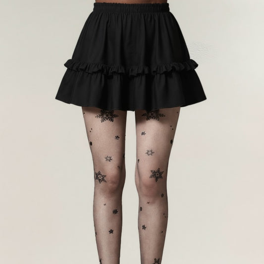 Sheer Tights with Glitter Star Pattern Design