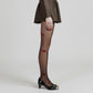Sheer Tights with Embroidered Lip Pattern Design