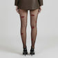 Sheer Tights with Embroidered Lip Pattern Design