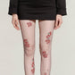 Sheer Tights with Embroidered Floral Applique Detailing