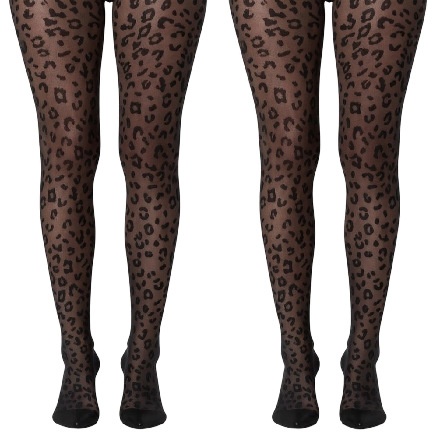 2pcs Women's Sheer Leopard Print Tights with Allover Animal Pattern