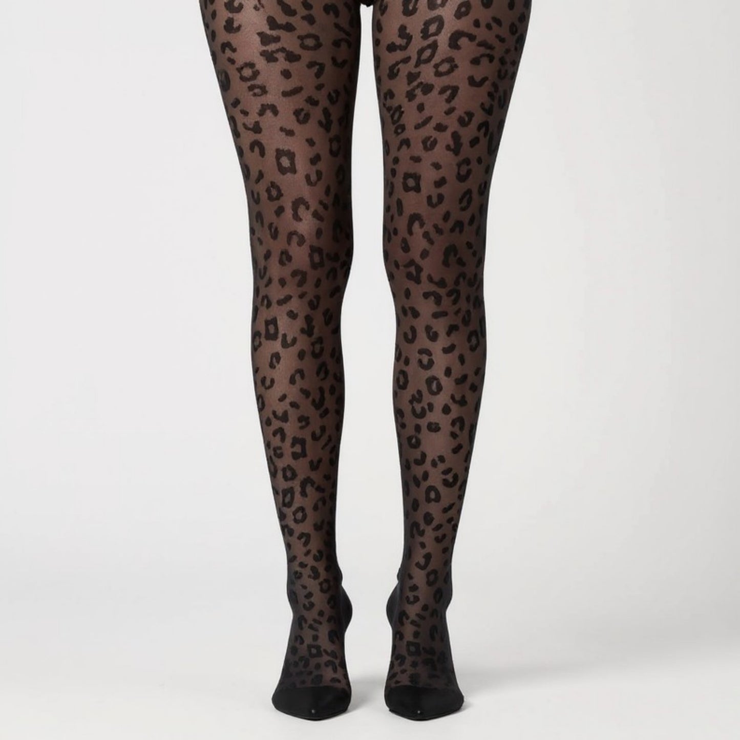 Sheer Leopard Print Tights with Allover Animal Pattern