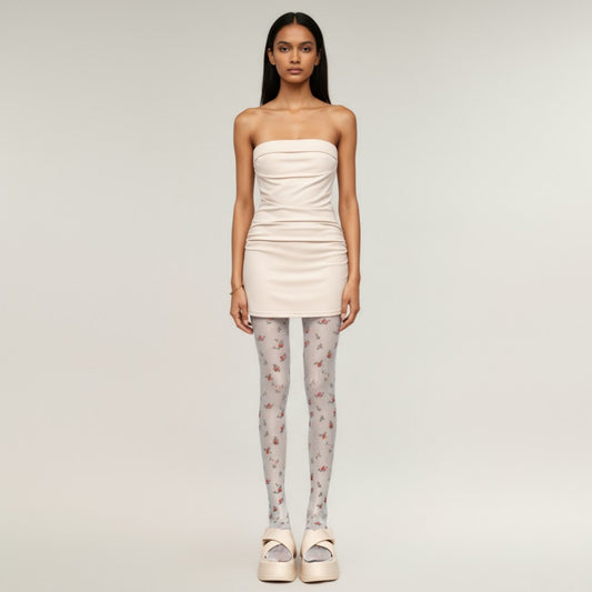 Sheer Floral Print Tights with Delicate Allover Pattern