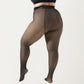 Fleece-Lined Bare-Legs Pantyhose with Soft Stretch Waistband and Skin-Transparent Effect