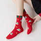 Set of 5 Christmas Pattern Crew Socks with Festive Snowman, Heart, and Tree Designs in Soft Knit Fabric for Comfortable Seasonal Wear