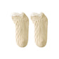 Cozy Cable Knit Plush-Lined Slipper Socks with Soft Warm Interior, Non-Slip Grips, and Flexible Low-Cut Fit