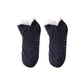 Cozy Cable Knit Plush-Lined Slipper Socks with Soft Warm Interior, Non-Slip Grips, and Flexible Low-Cut Fit