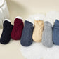 Cozy Cable Knit Plush-Lined Slipper Socks with Soft Warm Interior, Non-Slip Grips, and Flexible Low-Cut Fit