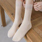 Lace Trim Crew Socks 3-pair Set Soft Knit Stretchy Dress Socks with Decorative Cuff