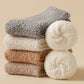 Plush Crew Socks 3-Pair Set Soft High Pile Knit Warm Stretchy Cozy Winter Socks