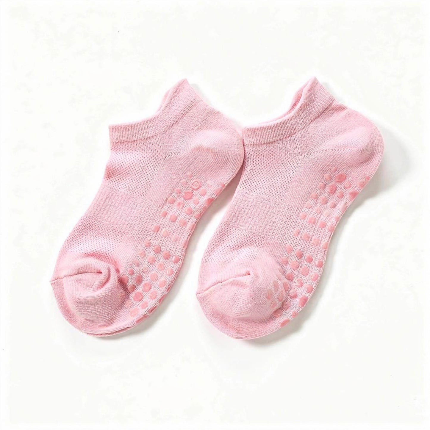 3-Piece Women's Low-Cut Grip Socks Set with Breathable Knit Texture and Soft Stretch Non-Slip Design