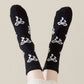 3-Pair Women's Soft Knit Crew Socks with Allover Bow Pattern Stretch Fabric Cozy Comfort Set