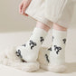 3-Pair Women's Soft Knit Crew Socks with Allover Bow Pattern Stretch Fabric Cozy Comfort Set