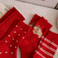 3-Pair Women's Soft Knit Crew Socks with Polka Dot Cable Knit and Stripe Patterns Comfort Set