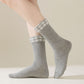 4-Pair Women's Ribbed Crew Socks with Gingham Foldover Cuff Soft Stretch Cotton Feel Everyday Gift Set