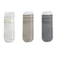 3-Pair Women's Soft Ribbed Crew Socks with Lettuce Edge Cuff Stretch Cotton Feel Everyday Comfort Set