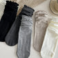 3-Pair Women's Soft Ribbed Crew Socks with Lettuce Edge Cuff Stretch Cotton Feel Everyday Comfort Set