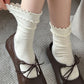 3-Pair Women's Soft Ribbed Crew Socks with Lettuce Edge Cuff Stretch Cotton Feel Everyday Comfort Set