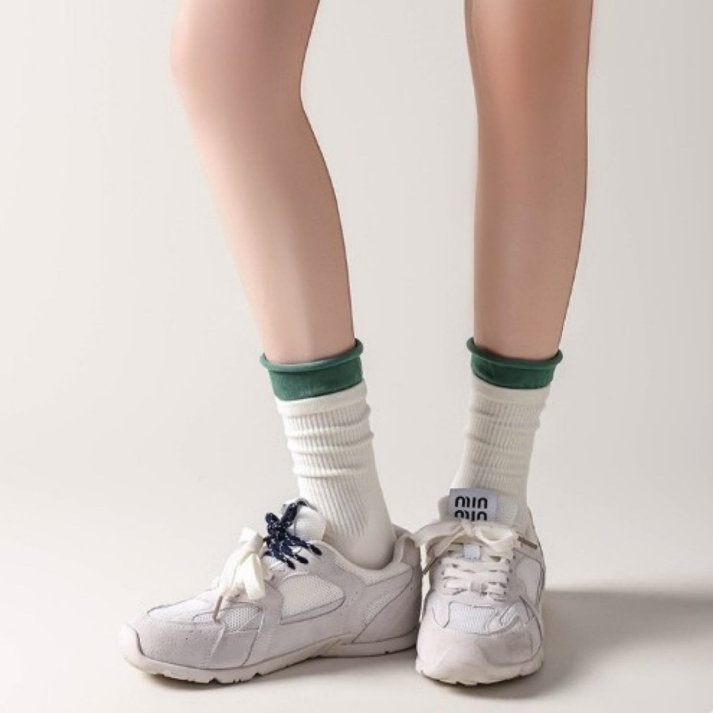 3-Pair Women's Ribbed Crew Socks with Contrast Heel Toe Accents Soft Stretch Fabric Everyday Comfort Gift Set