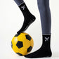 3-Piece Set Ribbed Crew Socks with Bow Embroidery Scalloped Cuff and Non Slip Grip Sole