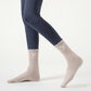 3-Piece Set Ribbed Crew Socks with Bow Embroidery Scalloped Cuff and Non Slip Grip Sole