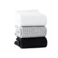 3 Pairs Cotton Crew Socks Soft Ribbed Knit Breathable Everyday Comfort