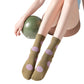 2 Pairs Womens Polka Dot Cotton Crew Socks with Non Slip Grip Sole