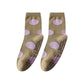 2 Pairs Womens Polka Dot Cotton Crew Socks with Non Slip Grip Sole