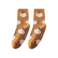 2 Pairs Womens Polka Dot Cotton Crew Socks with Non Slip Grip Sole