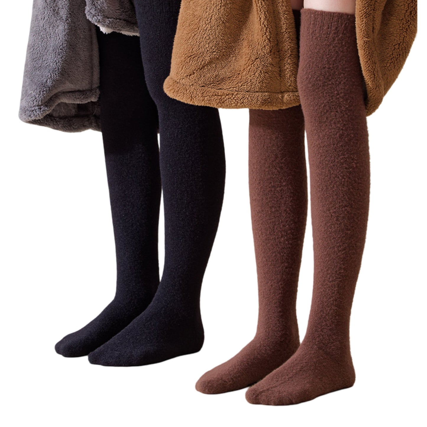 Plush Over The Knee High Elasticity Solid Color Thermal Socks