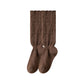Womens Vintage Knit Lace Long Crew Socks Soft Stretch Warm Fit