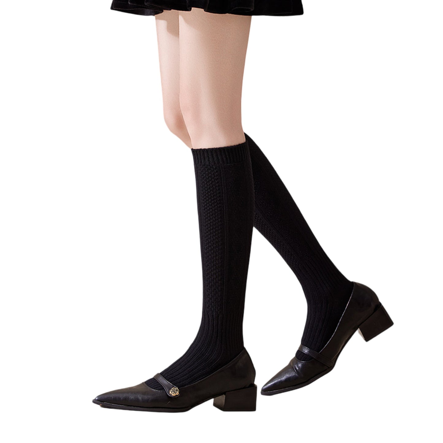 1-Pack Womens Vintage Knit Knee High Socks Soft Stretch Cable Texture