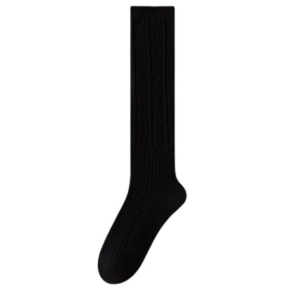 1-Pack Womens Vintage Knit Knee High Socks Soft Stretch Cable Texture