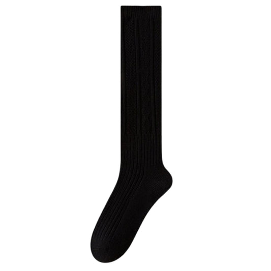1-Pack Womens Vintage Knit Knee High Socks Soft Stretch Cable Texture