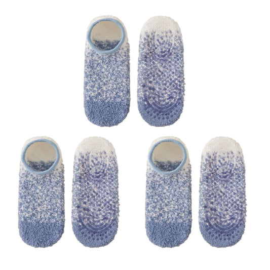 3-Pack Mens Winter No Show Socks with Non Slip Grips Soft Thermal Cozy Fit
